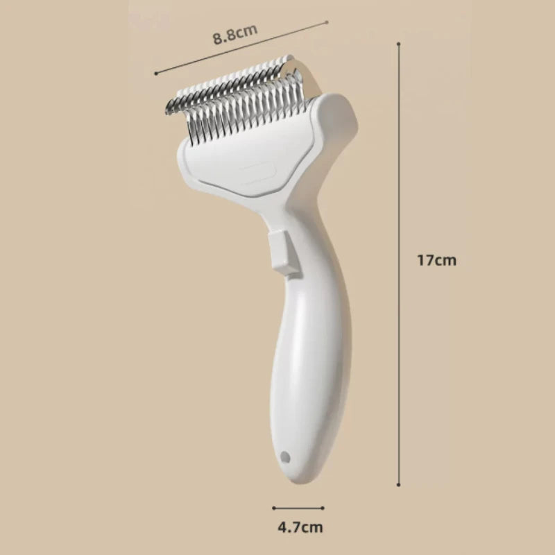 Pet Dematting Comb Knot Opening Grooming Tool For Long Haired Dog Cat Shedding Removal Daily Fur Care Accessory Gift Oasis Select WHITE