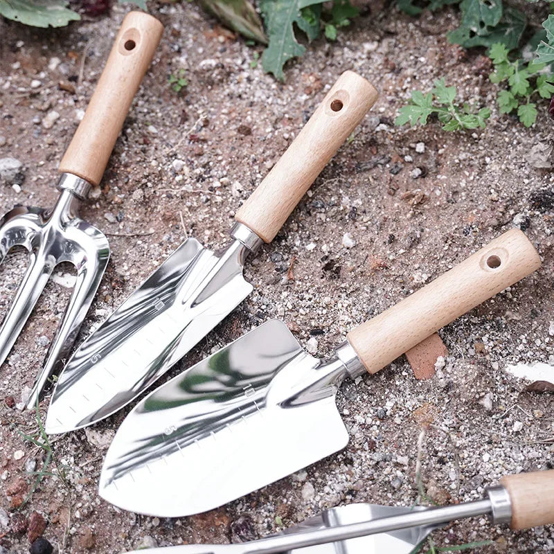 5-piece Stainless Steel Tool Shovel Garden Tool Rake Shovel Set Potted Vegetable Shovel Outdoor Planting Household Garden Tools Oasis Select