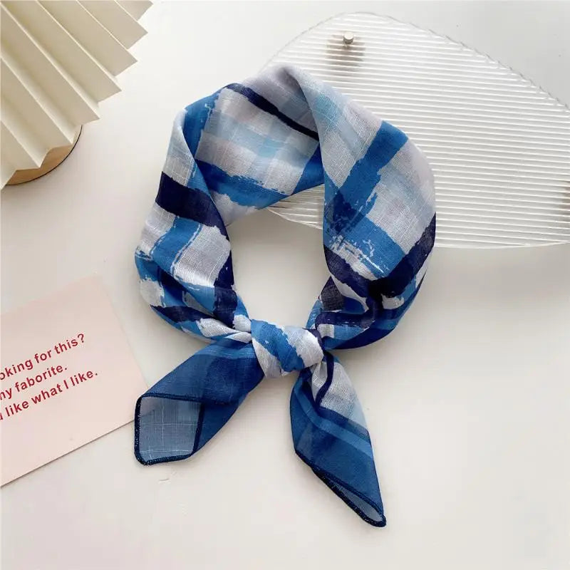 58cm Cotton Linen Handkerchief Print Square Neck Scarf Women Small Shawls Hair Scarfs Female Bag Scarves Head Scarf Oasis Select 18