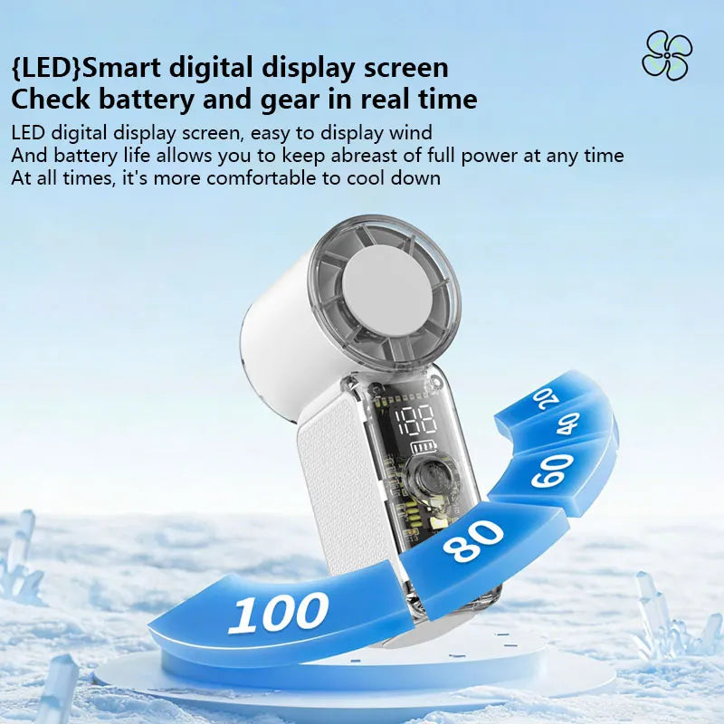 Handheld Fan Semiconductor Refrigeration High-speed Handheld Electric Fan USB Portable Rechargeable Outdoor Small Fan Oasis Select