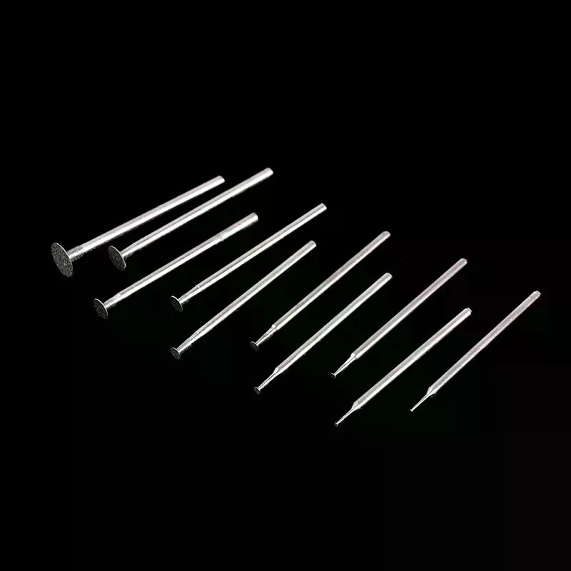 10PCS Grinding Bit Accessory Ultra-Thin T Head Shank Diamond Mounted Point Stone Jade Carve Polish Engrave Tool Oasis Select