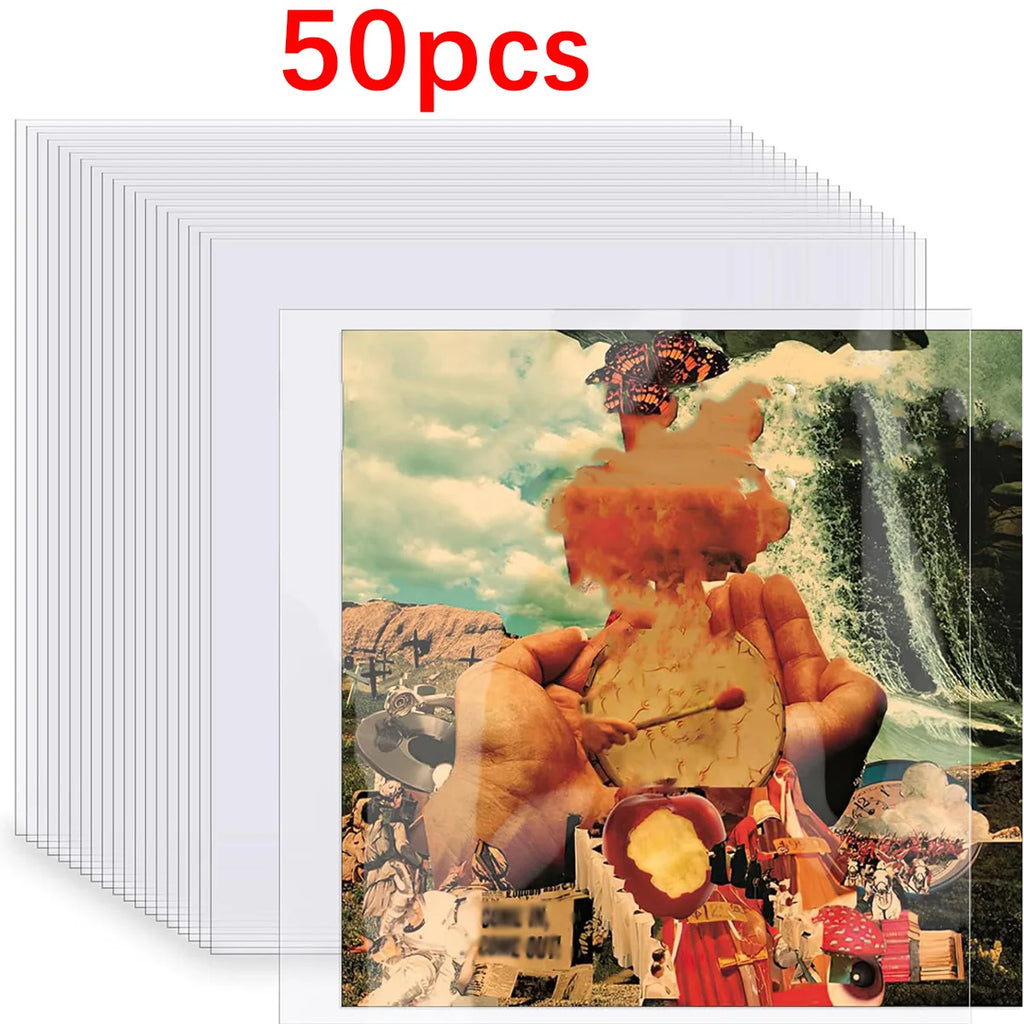 12-inch vinyl record protective sleeve, transparent bag for turntable LP records, open record bag, 32.3cm*32cm, 20/50 pieces Oasis Select 50pcs