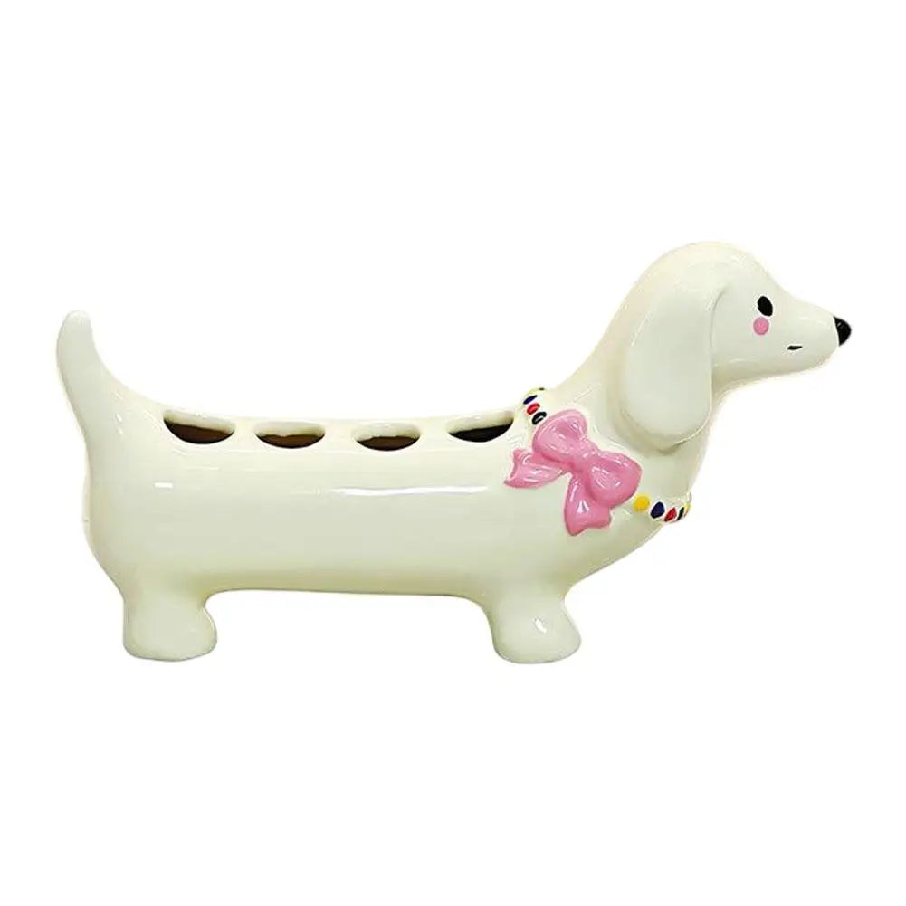 Dachshund Ceramic Toothbrush Holder Storage Rack Bathroom Sink Washstand Toothbrush Base Bathroom Decoration Oasis Select 02
