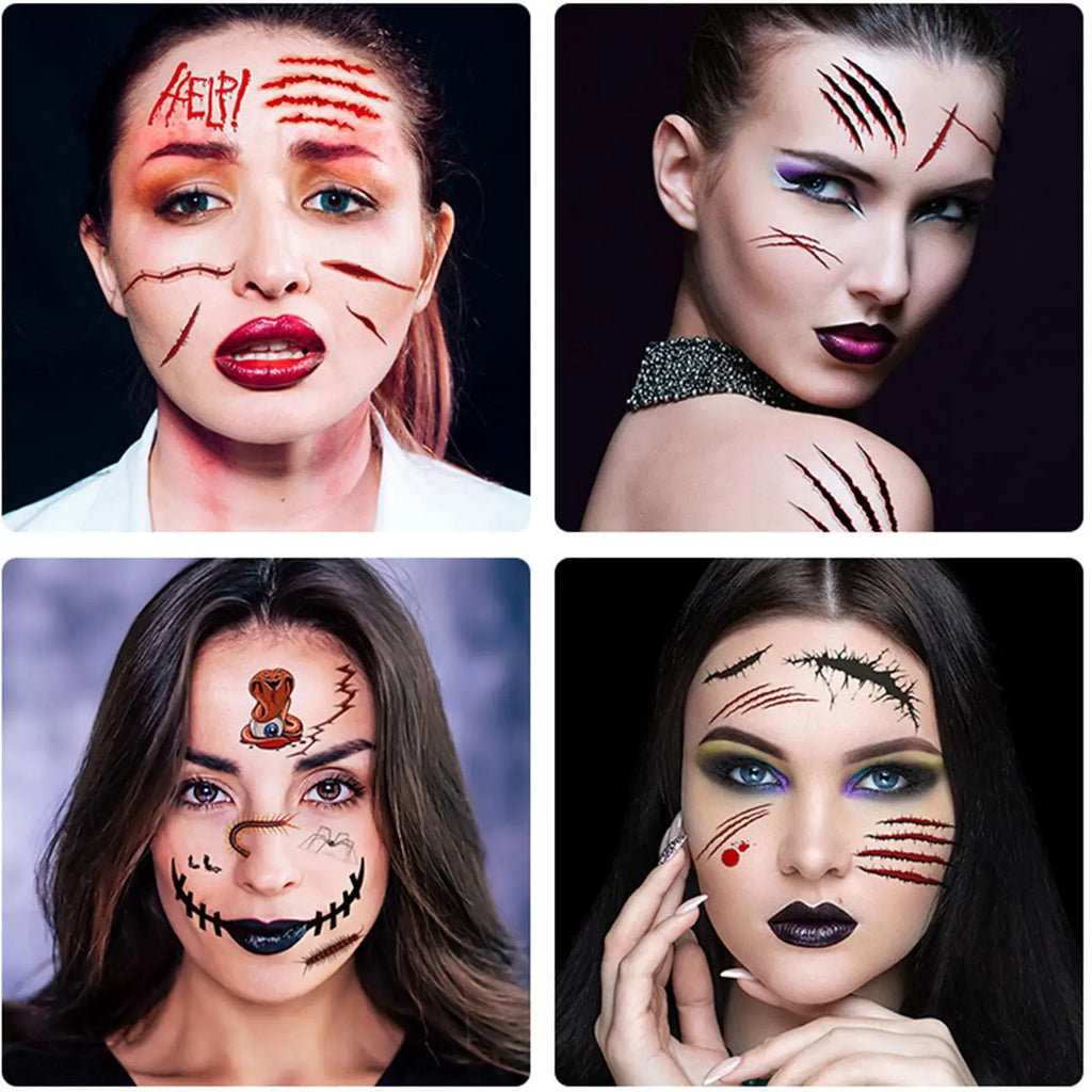 Halloween Skull Face Temporary Tattoo Stickers – Day of Dead Temporary Face Tattoo Oasis Select