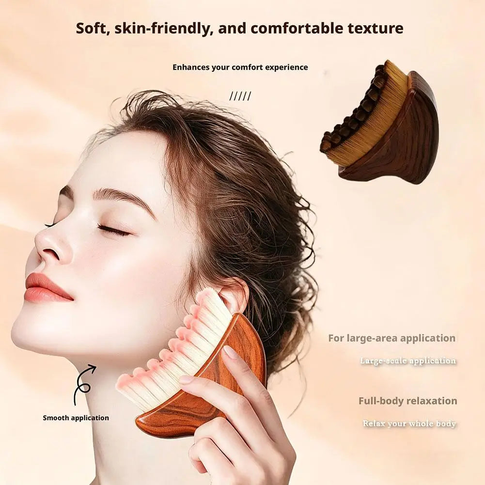 Lymphatic Contour Face Brush, Ultra-Soft Bristles Gua Sha Facial Sculpting Tool for Lymphatic Drainage, Less Puffy Look & Relax Oasis Select