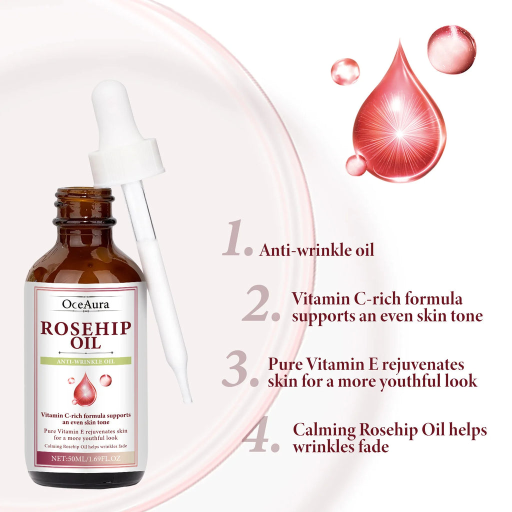 OceAura Rosehip Oil Face Serum – Fine Lines & Pore Firming 50ml Face Essence Serum Oasis Select