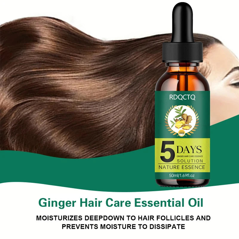 5-Day Ginger Hair Serum – Frizz Control & Shine Boost