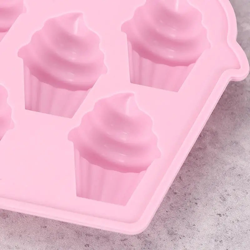 6 Cavity Food Grade Silicone Cupcake Molds Non Stick Surface For Home Baking DIY Dessert Candy Making Oasis Select