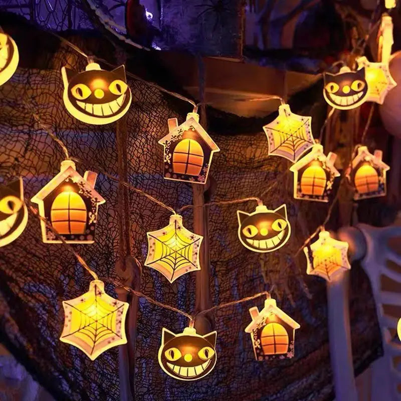 LED Halloween Decorative Light String Pumpkin Ghost Evil Devil's Eye Skull Party Festival Atmosphere Light Oasis Select