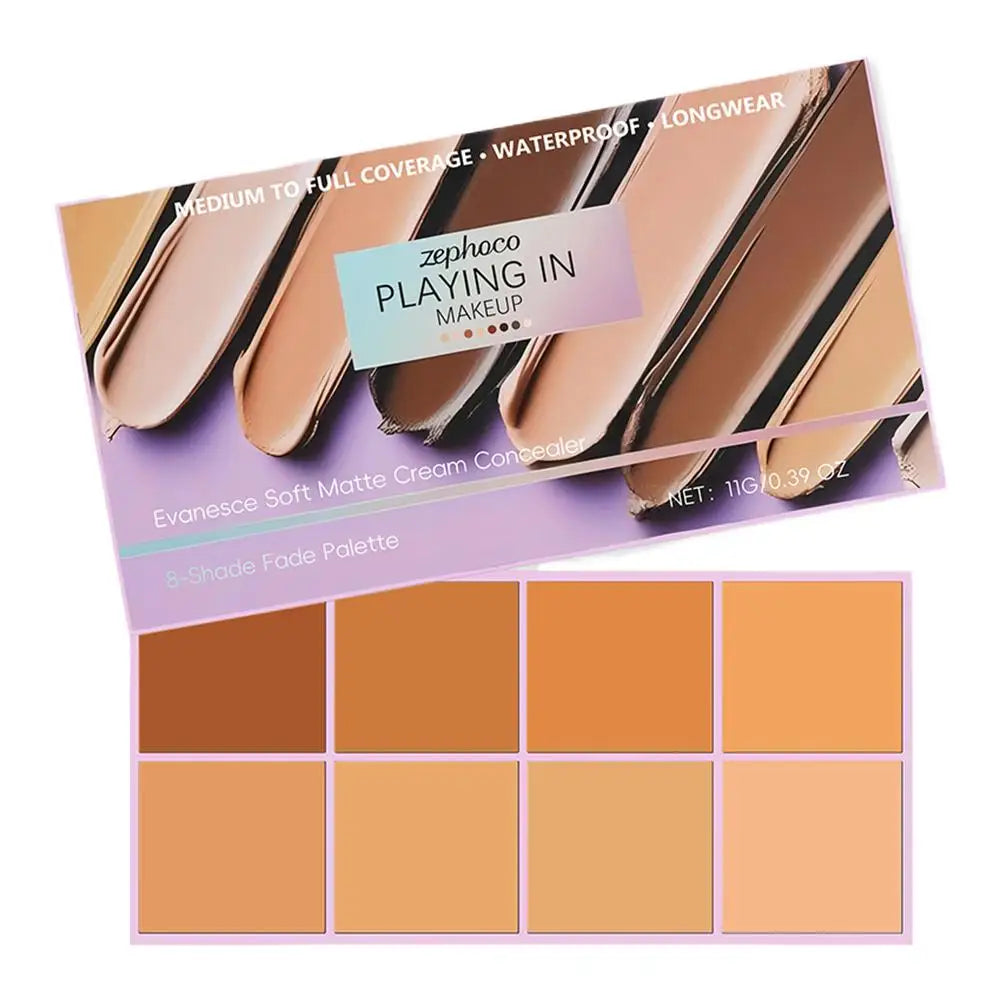 8 Colors Concealer Blush Palette Long-Lasting Concealer, Waterproof Concealer Palette, Non-Peeling Contour Pal, Concealer Oasis Select 01 CN