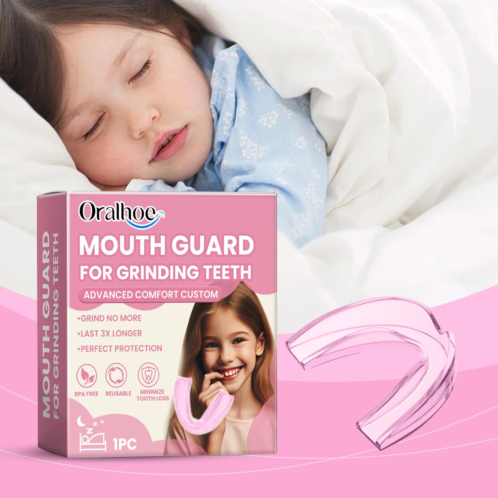 Silicone Mouth Guard: Nighttime Anti-Biting and Anti-Grinding Teeth Protector for Children's Dental Protection Oasis Select
