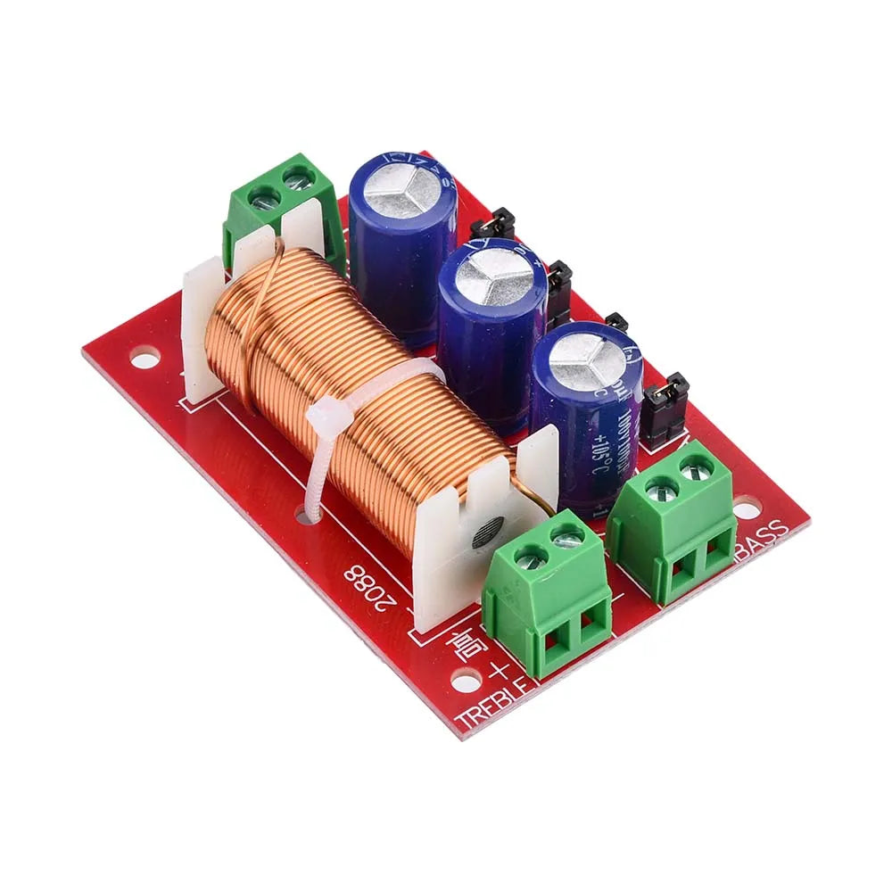 YLY-2088 2-Way Audio Speaker Crossover Filter Module 400W Full Range Adjustable Bass/Treble Frequency Divider No Welding Needed Oasis Select Red