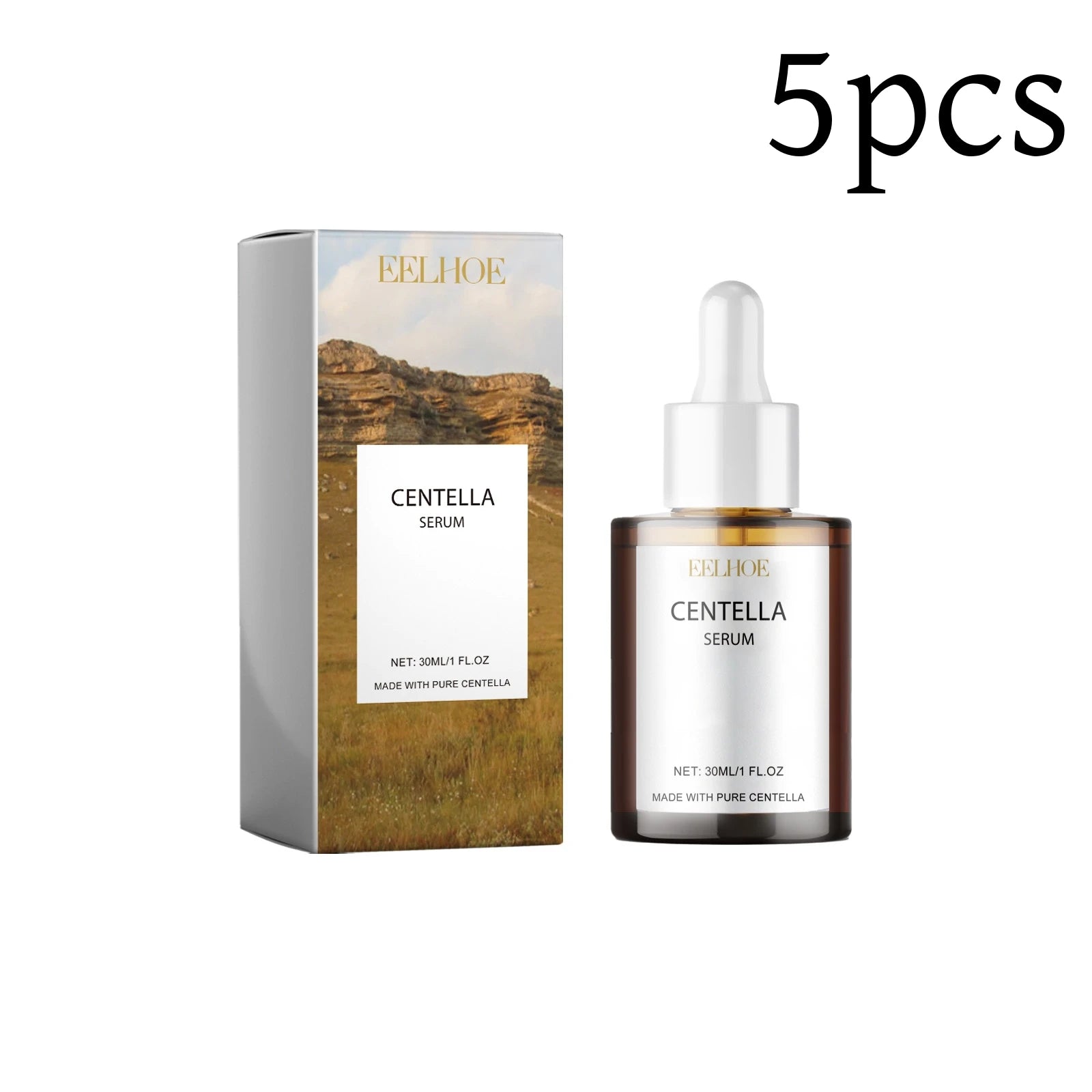 Centella Serum Nourish Improvement Dry Skin Smoothing Tightening Brightening Moisturizing Hyaluronic Acid Face Essence Skin Care Oasis Select Pack of 5