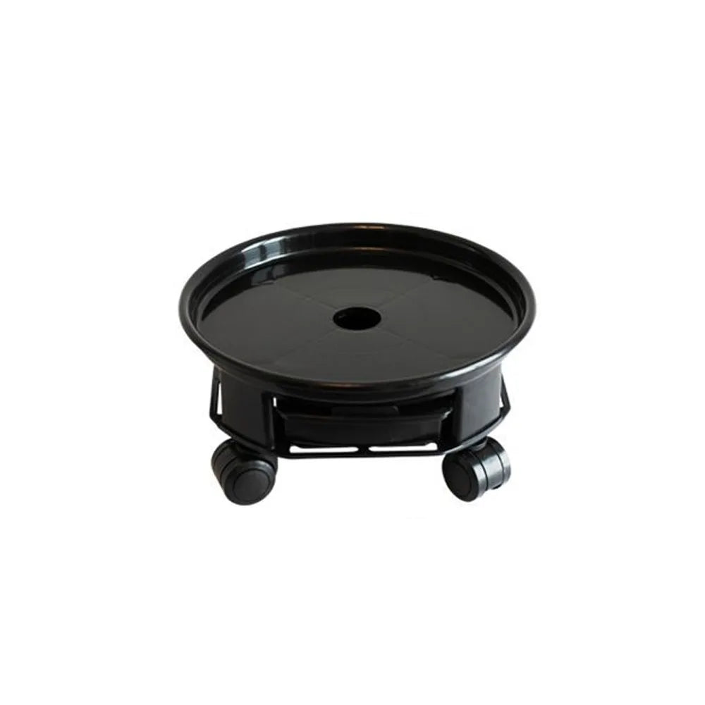 360° Rolling Plant Pot Tray with Wheels & Water Tray Rolling Plant Pot Tray Oasis Select Black-27cm-