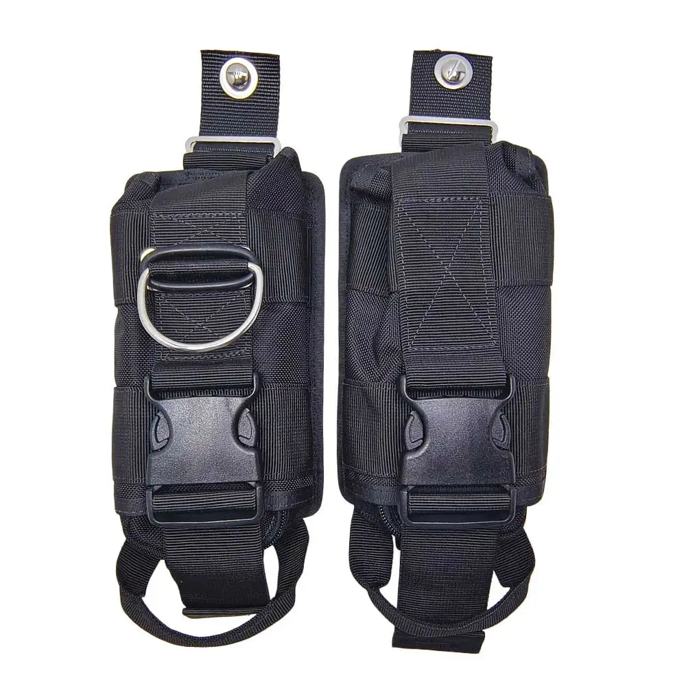 2-Pack 10LBS Technical Diving Sidemount Weight Pockets with 2 Hand-Pull Lead Shot Inner Bags BCD Quick Release Dump Pouches Oasis Select