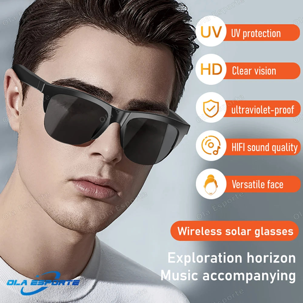 Bluetooth Smart Sunglasses – UV Polarized, Music & Calls