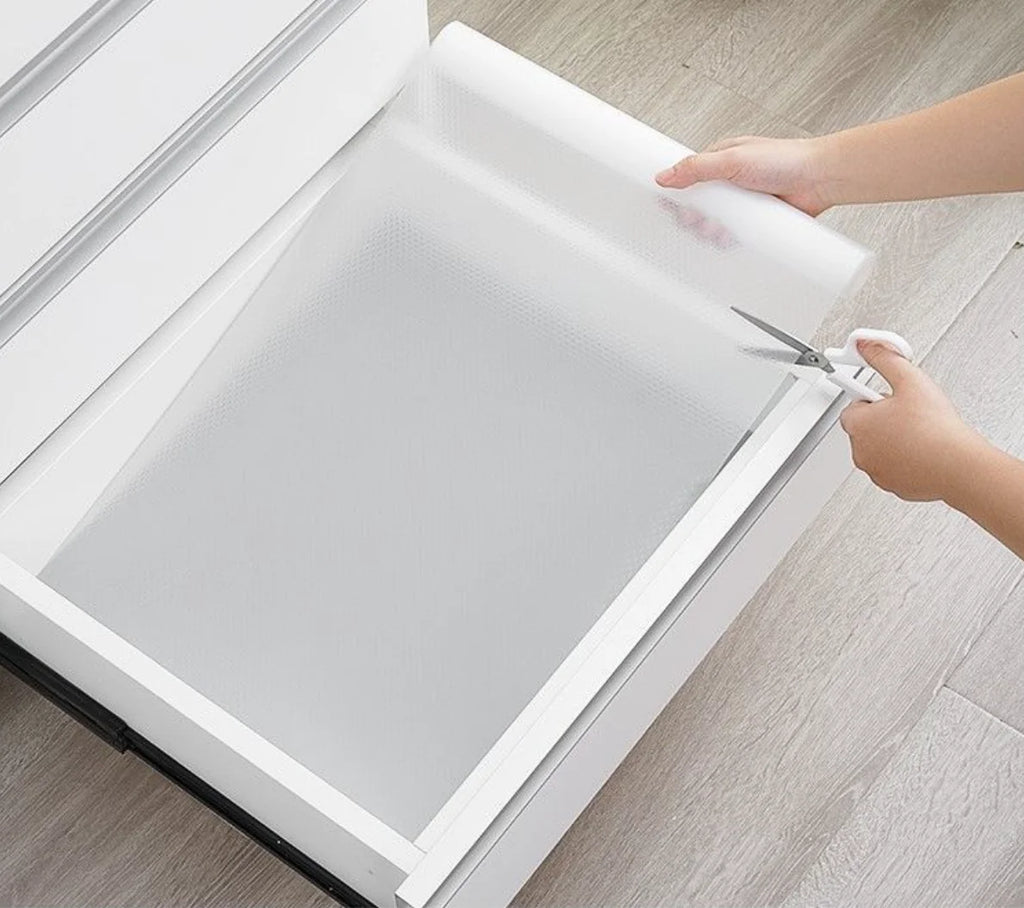 30/60cm 1.5/5M Drawer Mat Shelf Cover Liners Non Slip Waterproof Closet Placemat Table Pad Cabinet Oil-proof Liners Non-Adhesive Oasis Select