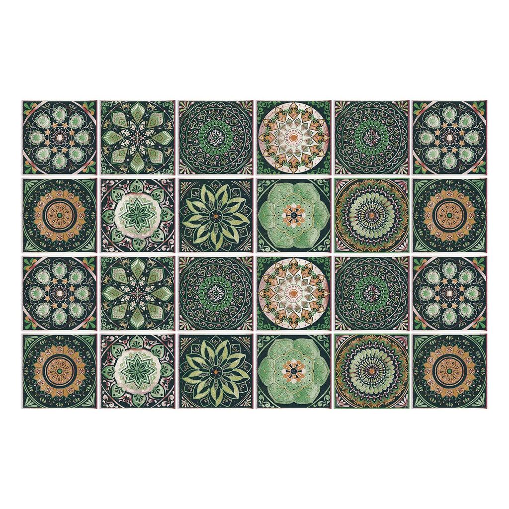 Mandala Tile Self-adhesive Wall Paste Waterproof and Oil-proof Kitchen and Bathroom Wall Decorative Tile Paste Stickers Oasis Select