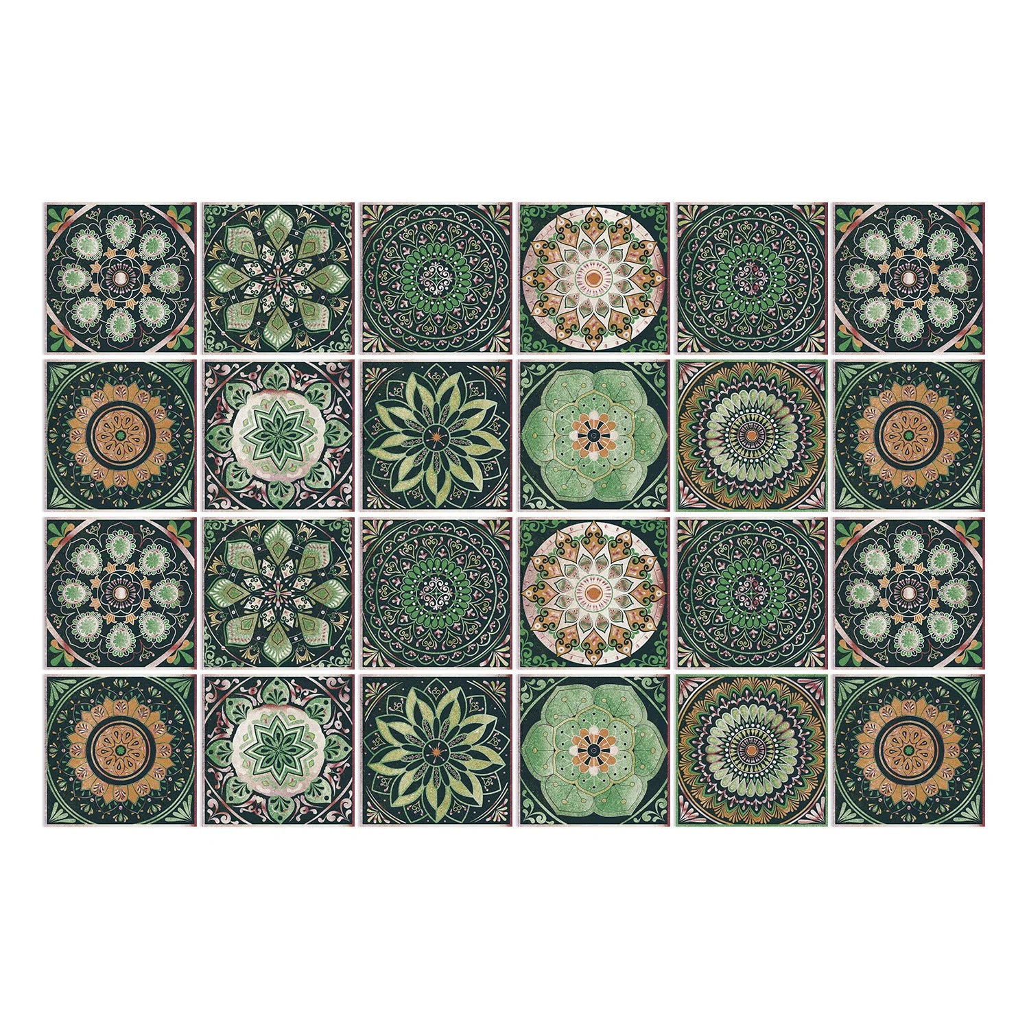 Mandala Tile Self-adhesive Wall Paste Waterproof and Oil-proof Kitchen and Bathroom Wall Decorative Tile Paste Stickers Oasis Select