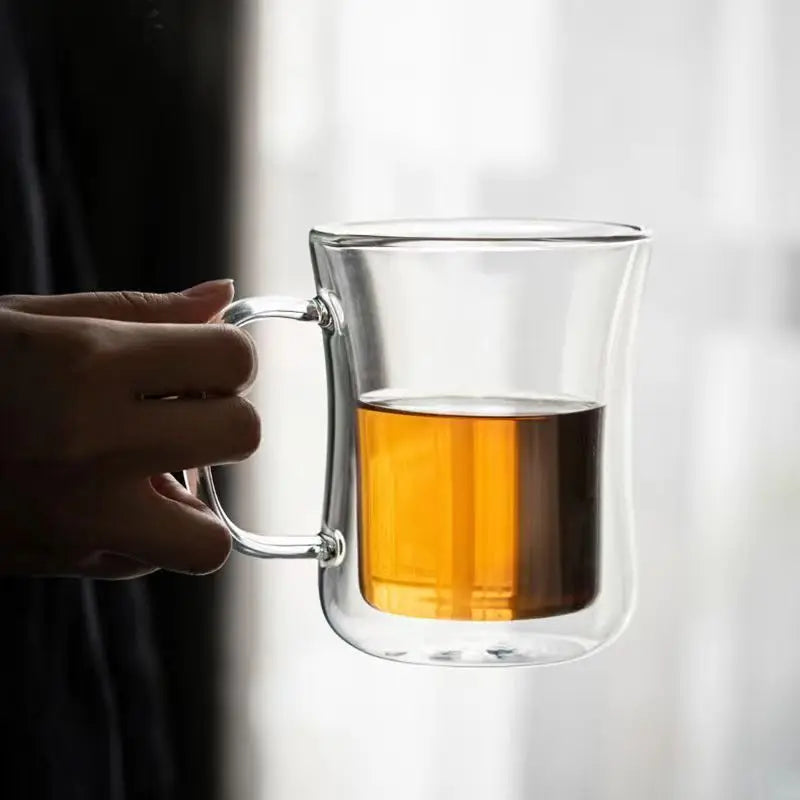Transparent Borosilicate Double-Walled Glasses with A Handle, Suitable for Coffee, Tea, Cappuccino, Latte Macchiato Mugs Oasis Select 350ml
