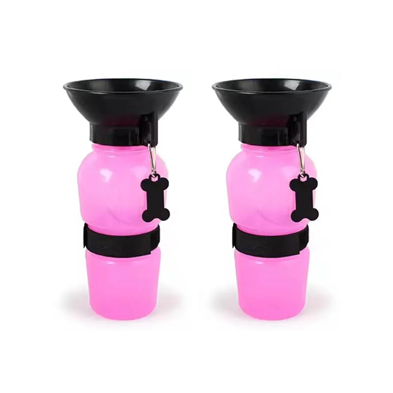 500ml Outdoor Squeeze Portable Pet Dog Water Bottle Large and Small Dog Travel Drinking Cup Supplies Suitable for Dogs and Cats Oasis Select pink-2pcs 500ml