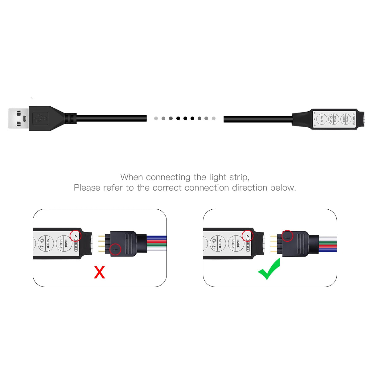 RGB Controller DC 5V USB Ports Connector Cable 4pin Line 3 Keys Dimmer for SMD 2835/5050/5630 LED Strip Lights Brightness Adjust Oasis Select