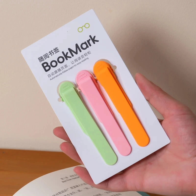 1/3 Pack Of Colorful Silicone Bookmarks, Automatically Turning Pages, A Student Accessory For Easy Reading And Bookmarking. Oasis Select 3PC-B