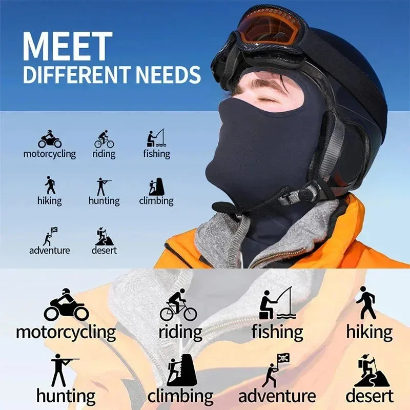 1/3pcs Ski Mask for Men Full Face Mask Balaclava Black Ski Masks Covering Neck Gaiter Oasis Select