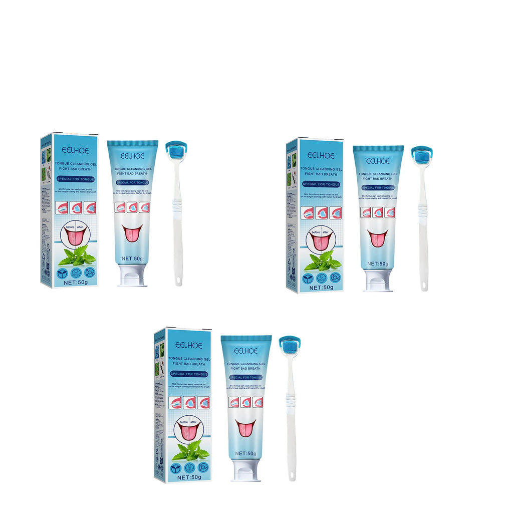 EELHOE Tongue Cleaning Gel & Brush Kit – Fresh Breath Oral Care