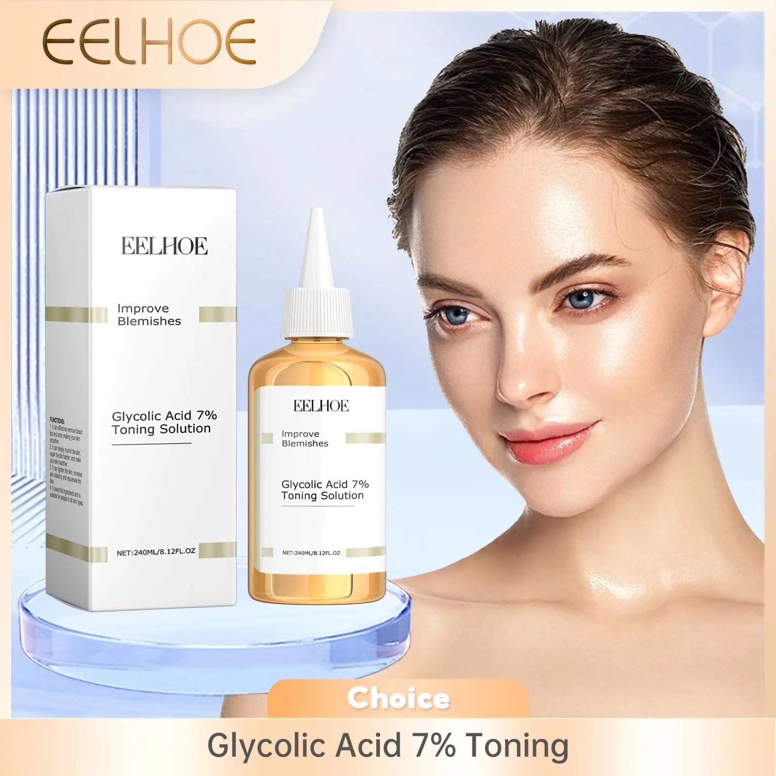 EELHOE Glycolic Acid 7% Toner – Pore Minimizing & Glow 240ml Exfoliating Face Toner Oasis Select Default Title