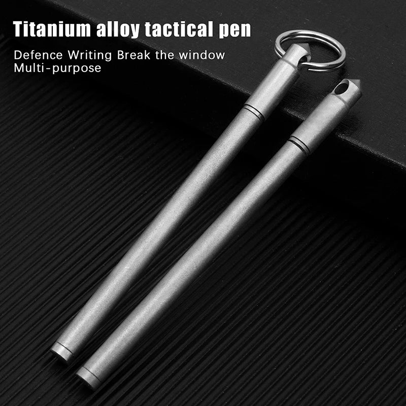 Portable Mini Titanium Ballpoint Pen EDC Gadget Keychain Metal Durable Pens For Outdoor Camping Hiking Survival Gadget Oasis Select