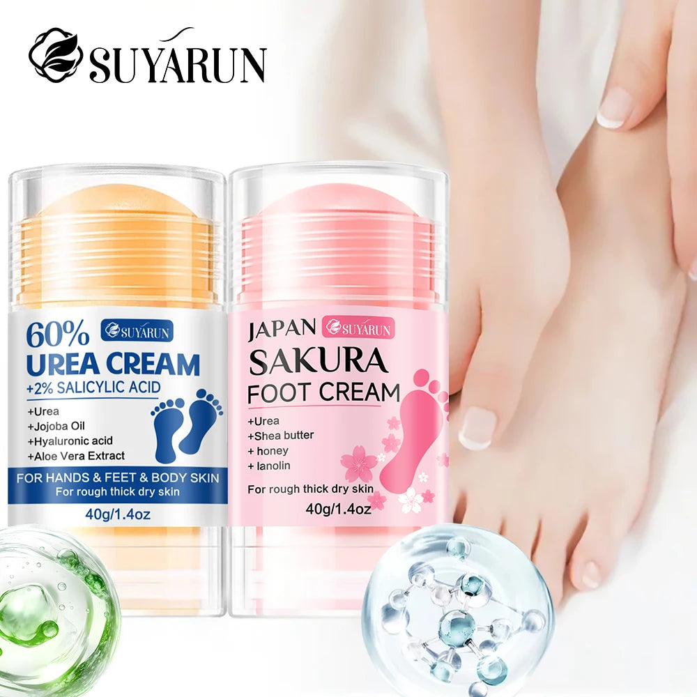SUYARUN 60% Urea Foot Cream Stick - Moisturizing & Exfoliating, Cracked Heel Repair, Deep Hydration for Dry Feet, Long protect. Oasis Select