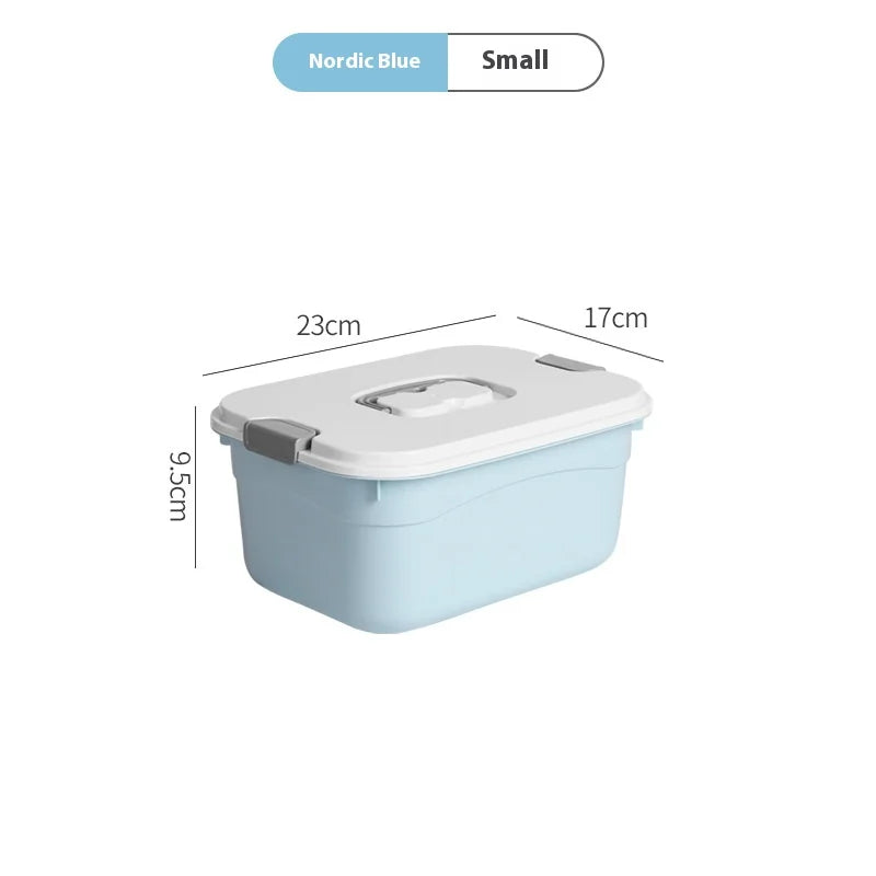 Large 60L Foldable Plastic Storage Bin with Lid & Handles Foldable Storage Bin Oasis Select blue S