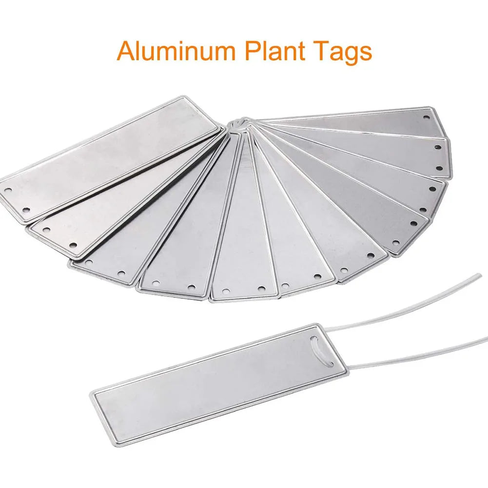 50pcs Aluminum Plant Labels Double Sided Metal Labels Tree ID Tag Waterproof Iron Wire Nursery Garden Labels Bonsai Sign Tag Oasis Select