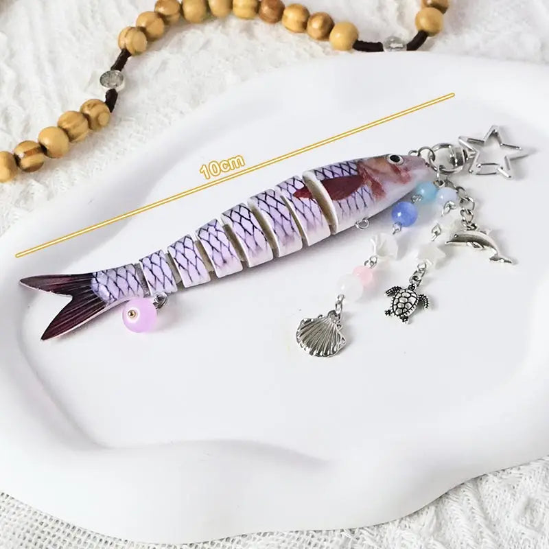 Handmade Fish Keychains Lovely Jewelry Artificial Fish Bait Swimbait Mobile Phone Lanyard Keychain For Men And Women Jewelry Oasis Select A6