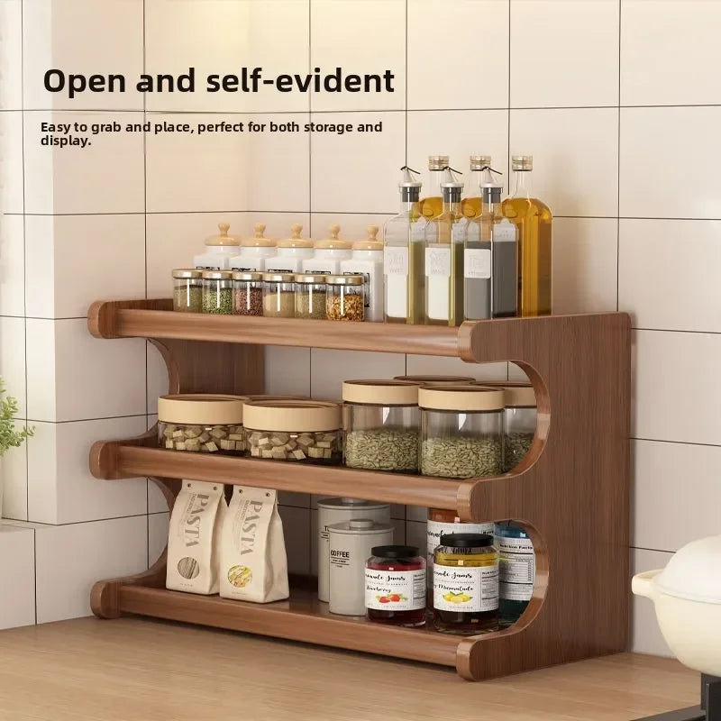 Kitchen Rack Household Countertop Multifunctional Seasoning Storage Rack Countertop Multi-layer Vertical Dust Storage Rack Oasis Select