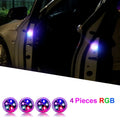 1/2/4pcs Universal LED Car Opening Door Safety Warning Anti-collision Lights Magnetic Sensor Strobe Flashing Alarm Lights Oasis Select RGB 4pcs
