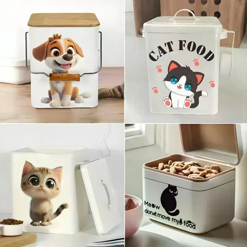 Waterproof Cat & Dog Food Container Sticker PVC Decal