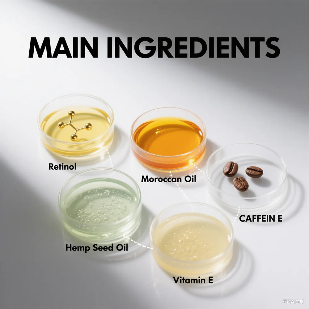 HISENRAIN Under Eye Cream, Caffeine & Retinol, Anti-Aging, 5 Minutes Lifting Effect, Dark Circles, Puffiness, Wrinkles. Oasis Select