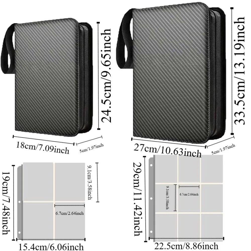 4 Grids/9Grids Cards Album 50 Pages Zipper Binder Cards Holder Collectors Album Folder Game Card Collection Pack for Stamps Book Oasis Select