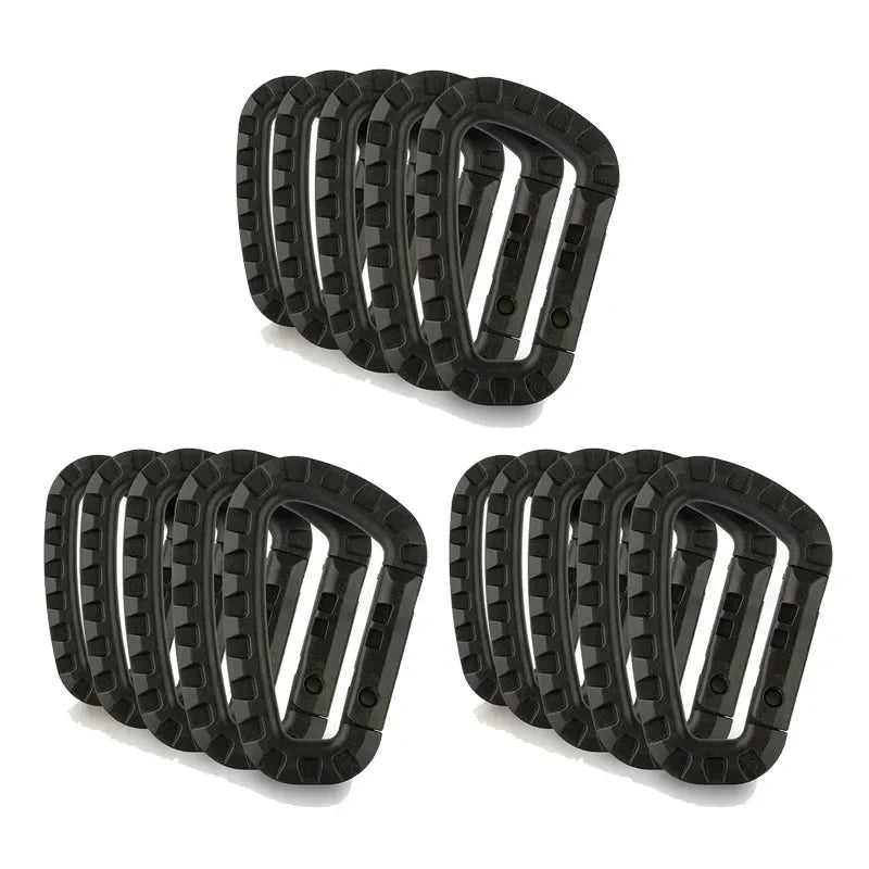 5/10/15Pcs Tactical Carabiner Clip Set Outdoor Steel Hook Camping Lock Daily Key Chain Keychain Buckle Backpack Bag Karabiners Oasis Select black-15pcs