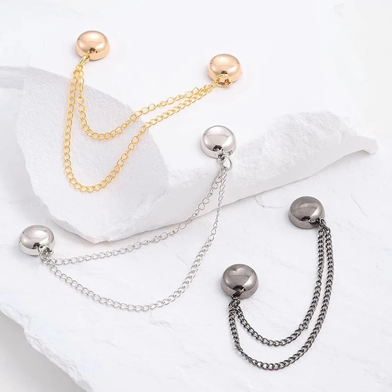 2pcs Magnetic Chain Sleeve Clips No Sew Waist Tightener Adjustable T Shirt Shortener For Jeans Pants And Tops Oasis Select