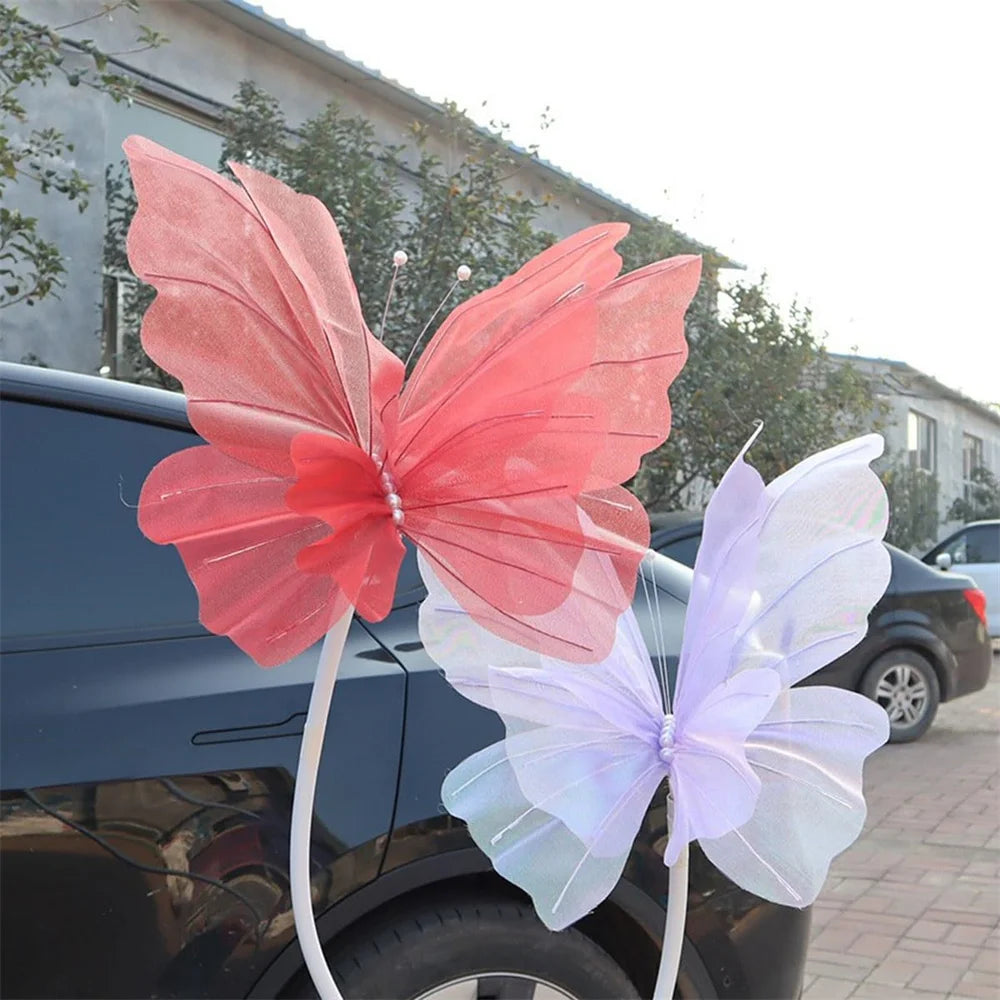 50cm Big Simulation Butterfly 3D Outdoor Shopping Mall Wedding Festival Decoration Hollow Large Hanging Gauze Fake Butterfly Oasis Select