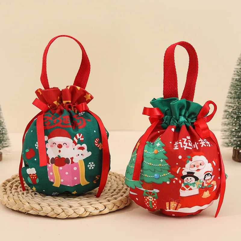 Velvet Christmas Eve Apple & Candy Gift Bag – Festive Tote