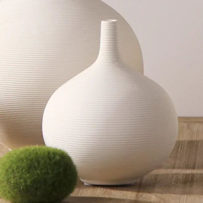 Modern simple white ceramic vase decoration flower arrangement living room TV cabinet home decoration flower device Oasis Select E (D 13cm H 16cm)