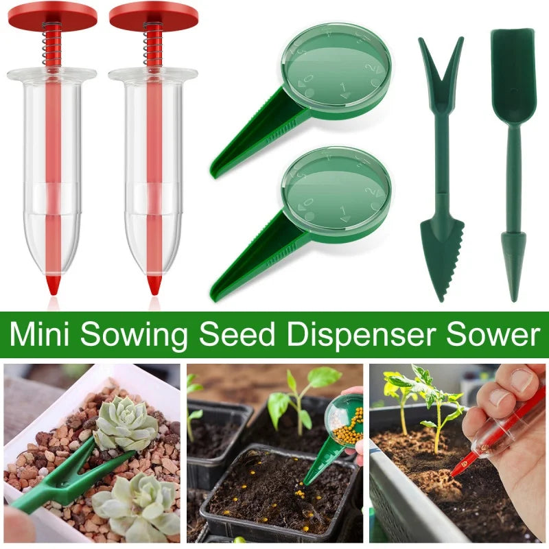 Manual Seed Sower Adjustable Seed Depth Hand Planter with Seed Spacing Control Seed for Vegetables Flowers Garden Tool Oasis Select