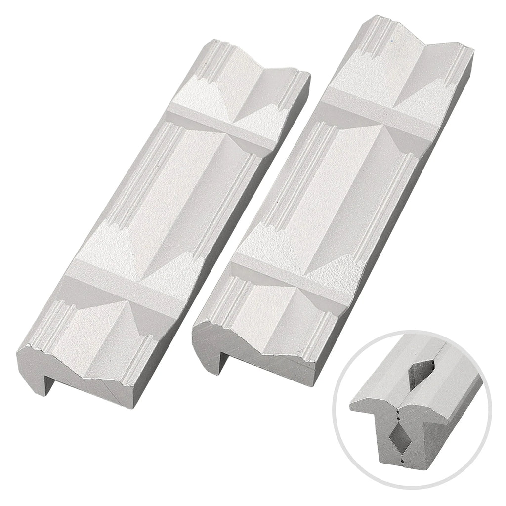 1pair 4/5/6/7/8 Inch V-clip CNC Milling Steel Vise Hard Jaw Fixture V-Type Jaw Aluminum Alloy Vise Jaws Hand Tools Oasis Select