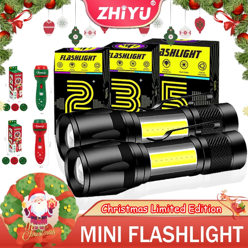 LED Strong Light Flashlight Rechargeable Multi functional for Long Range Portable Outdoor Home Mini Flashlight Cap Clip Light Oasis Select