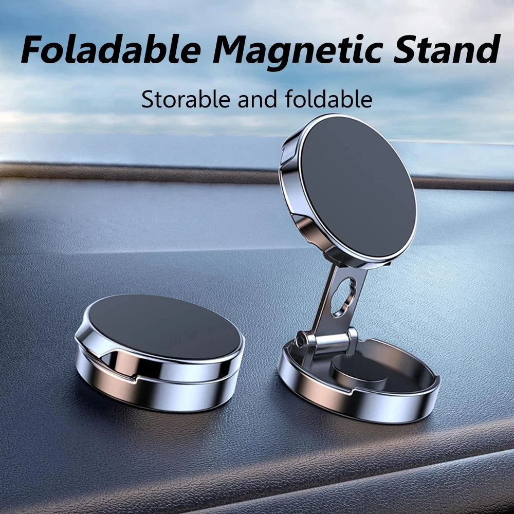 2024 Mobile Phone Stand Strong Magnetic Car Holder 720° Foldable Round Bracket Support for Universal Phones Mount Holders In Car Oasis Select