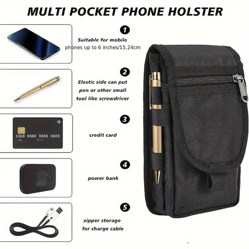 Multi-Purpose Large Screen Mobile Phone Bag Casual Waist Bag Daily Coin Purse Phone Belt Pouch Tactical Molle Phone Pouch Carry Oasis Select
